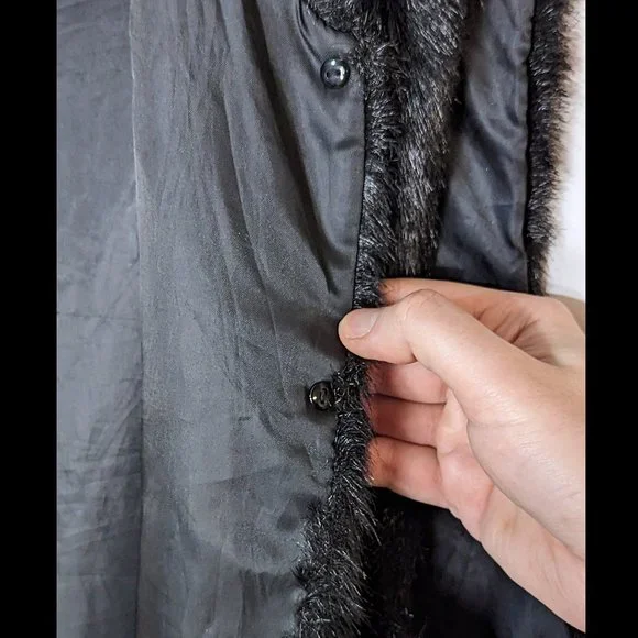 DENNIS BASSO 3X Black Lightwt Faux Fur Vest Lining for Dennis Basso Denim Jacket - Picture 3 of 7